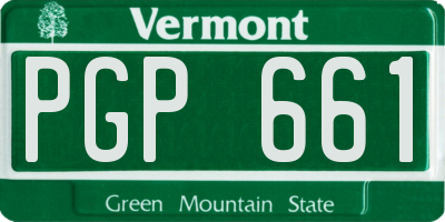 VT license plate PGP661