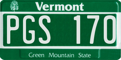 VT license plate PGS170