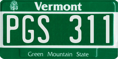 VT license plate PGS311
