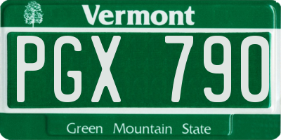 VT license plate PGX790