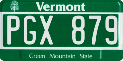 VT license plate PGX879