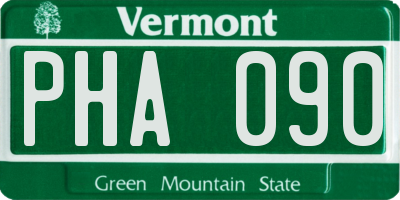 VT license plate PHA090