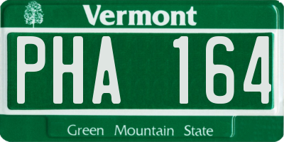 VT license plate PHA164