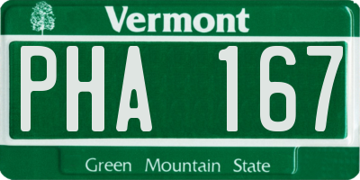 VT license plate PHA167