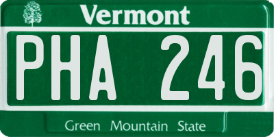 VT license plate PHA246