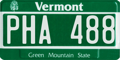 VT license plate PHA488