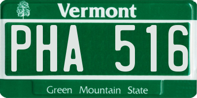 VT license plate PHA516