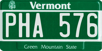 VT license plate PHA576