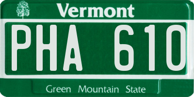 VT license plate PHA610