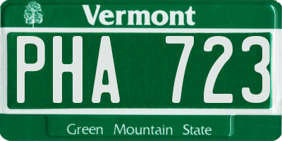 VT license plate PHA723