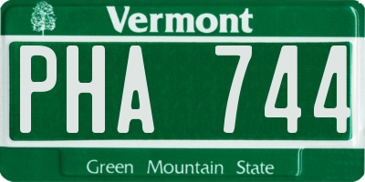 VT license plate PHA744