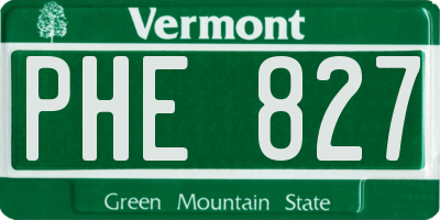 VT license plate PHE827