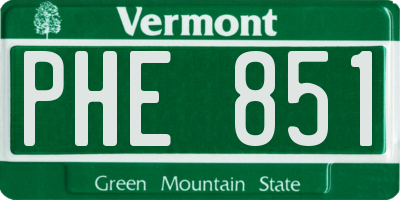 VT license plate PHE851