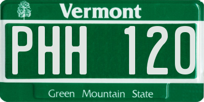 VT license plate PHH120
