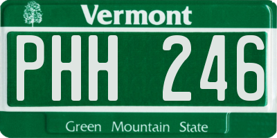 VT license plate PHH246