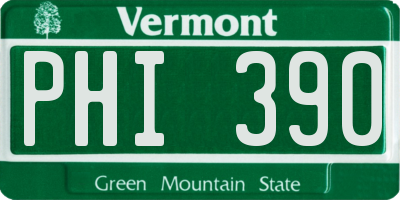 VT license plate PHI390
