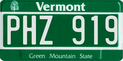 VT license plate PHZ919