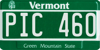 VT license plate PIC460