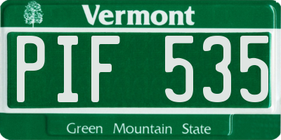 VT license plate PIF535