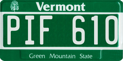 VT license plate PIF610