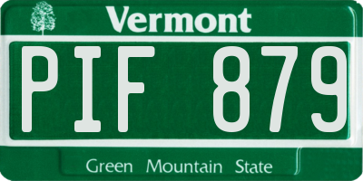 VT license plate PIF879