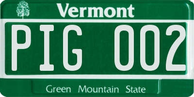 VT license plate PIG002