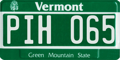 VT license plate PIH065
