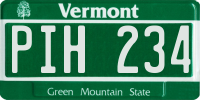 VT license plate PIH234
