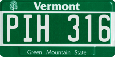 VT license plate PIH316