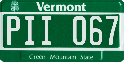 VT license plate PII067