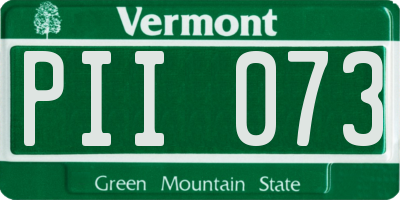 VT license plate PII073