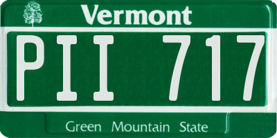 VT license plate PII717