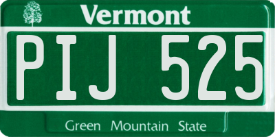 VT license plate PIJ525