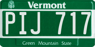 VT license plate PIJ717