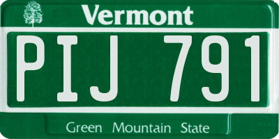 VT license plate PIJ791