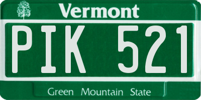 VT license plate PIK521