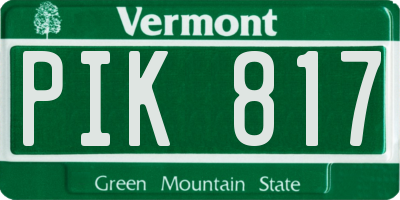 VT license plate PIK817