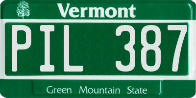 VT license plate PIL387