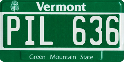 VT license plate PIL636