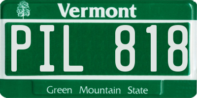 VT license plate PIL818