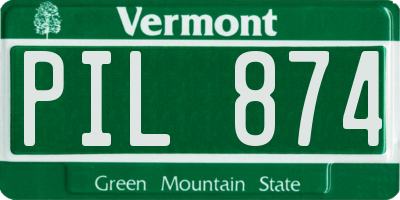 VT license plate PIL874