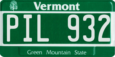 VT license plate PIL932
