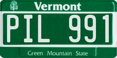 VT license plate PIL991