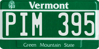 VT license plate PIM395