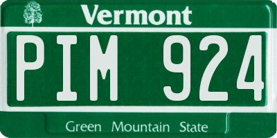 VT license plate PIM924