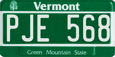 VT license plate PJE568