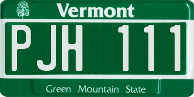 VT license plate PJH111