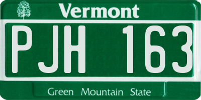 VT license plate PJH163