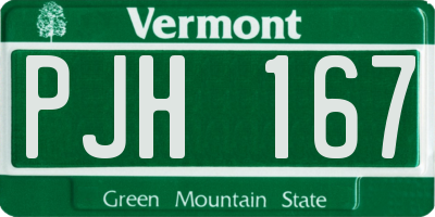VT license plate PJH167