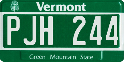 VT license plate PJH244